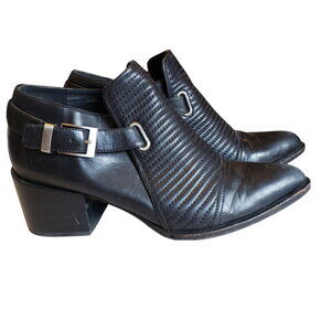 Rachel Zoe Boots Ankle Womens 8.5 Liam Buckle Leather Moto Pointed Toe Booties